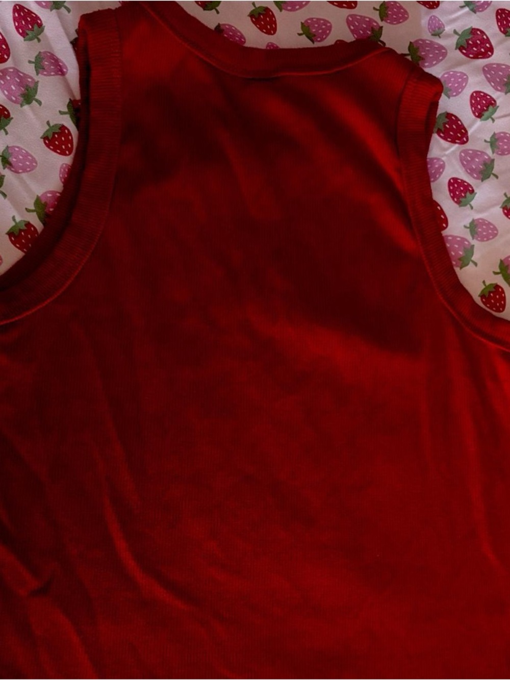 Betty Boop Red Tank Top with Black Graphic Roses & Motorcycle - Picture 3 of 3